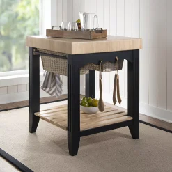 Linon Color Story Butcher Block Kitchen Island -The Novogratz Shop 3354389 ALT3