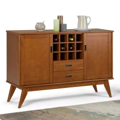 Simpli Home Draper Mid Century Sideboard Buffet Table & Wine Rack -The Novogratz Shop 3363329 ALT