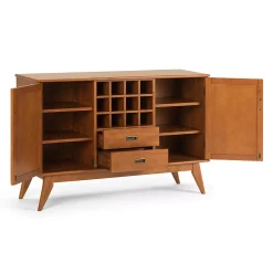 Simpli Home Draper Mid Century Sideboard Buffet Table & Wine Rack -The Novogratz Shop 3363329 ALT3