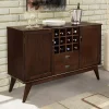 Simpli Home Draper Mid Century Sideboard Buffet Table & Wine Rack 2 Simpli Home Draper Mid Century Sideboard Buffet Table & Wine Rack -The Novogratz Shop 3363329 Auburn Brown
