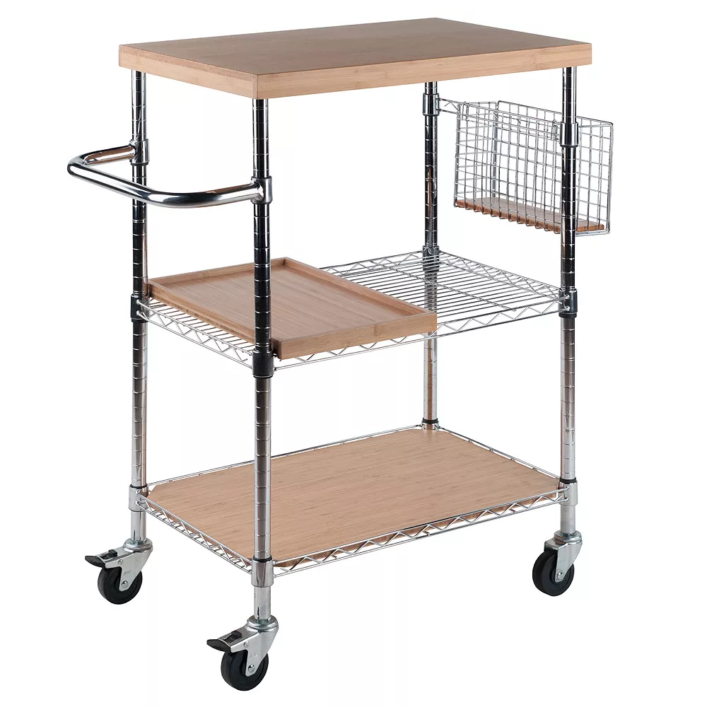 Winsome Madera Rolling Kitchen Cart 3 Winsome Madera Rolling Kitchen Cart