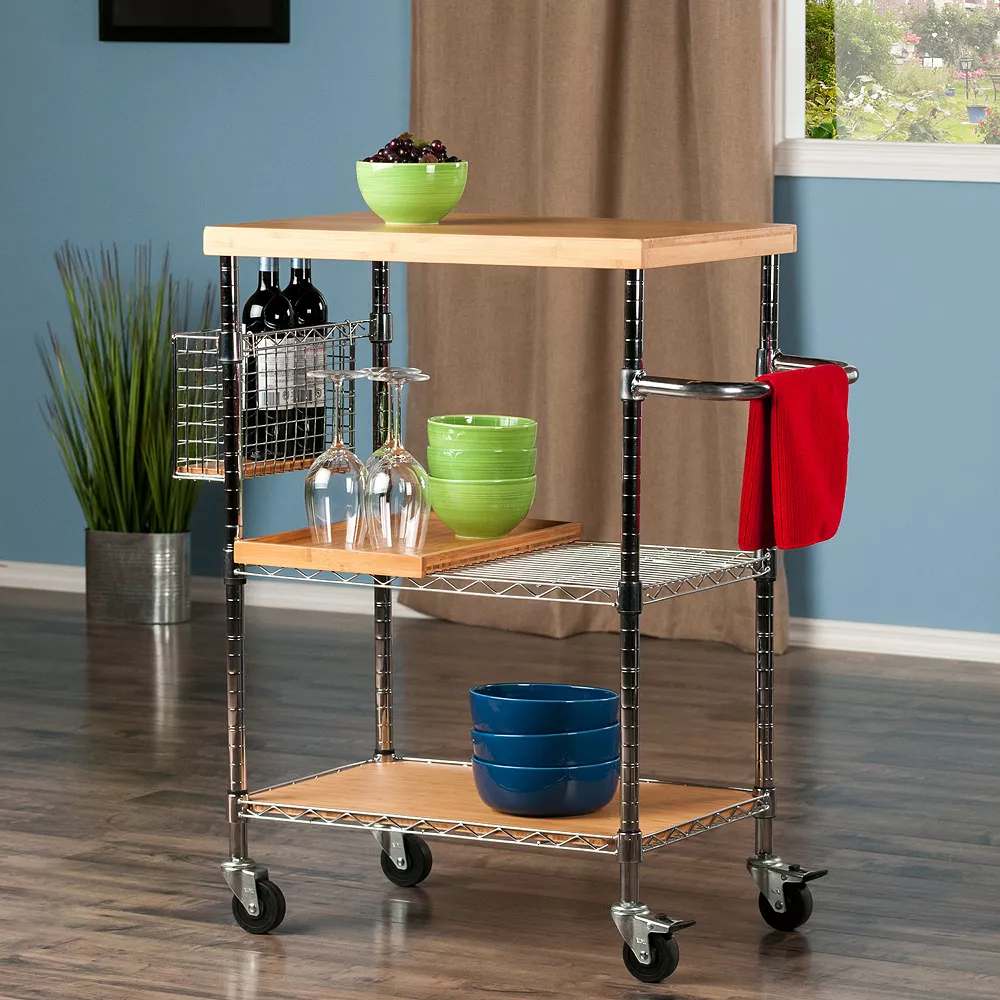 Winsome Madera Rolling Kitchen Cart 4 Winsome Madera Rolling Kitchen Cart - Image 2
