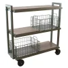 Urb Space 3-Shelf Kitchen Cart & Storage Basket 3-piece Set -The Novogratz Shop 3590791 Green Gray