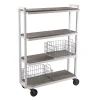 Urb Space 4-Shelf Kitchen Cart & Storage Basket 3-piece Set -The Novogratz Shop 3590792 White Gray