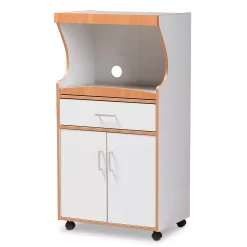 Baxton Studio Edonia White Kitchen Storage Cart