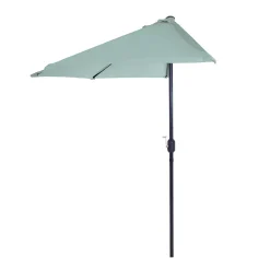 Pure Garden Dusty Green Half Round Patio Umbrella