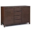Simpli Home Hollander Solid Wood Sideboard Buffet - Warm Walnut Brown -The Novogratz Shop 3675831