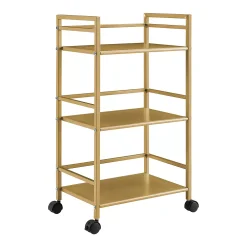 Novogratz Helix 3-Shelf Metal Rolling Utility Cart