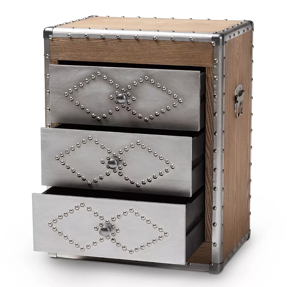 Baxton Studio Audric Silver Storage Cabinet 5 Baxton Studio Audric Silver Storage Cabinet - Image 3