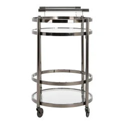 Safavieh Sienna 2-Tier Round Bar Cart 9 Safavieh Sienna 2-Tier Round Bar Cart -The Novogratz Shop 3701380 ALT3