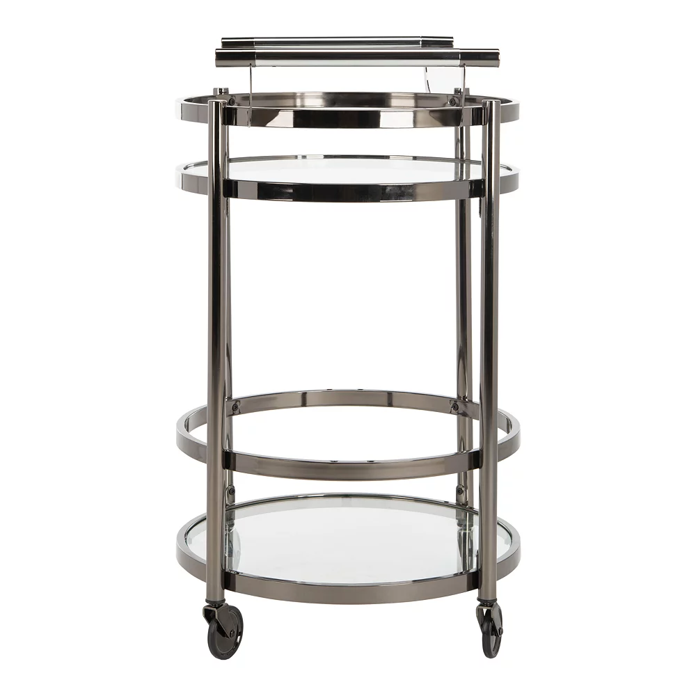 Safavieh Sienna 2-Tier Round Bar Cart 6 Safavieh Sienna 2-Tier Round Bar Cart - Image 4