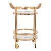 Safavieh Sienna 2-Tier Round Bar Cart -The Novogratz Shop 3701380 Gold