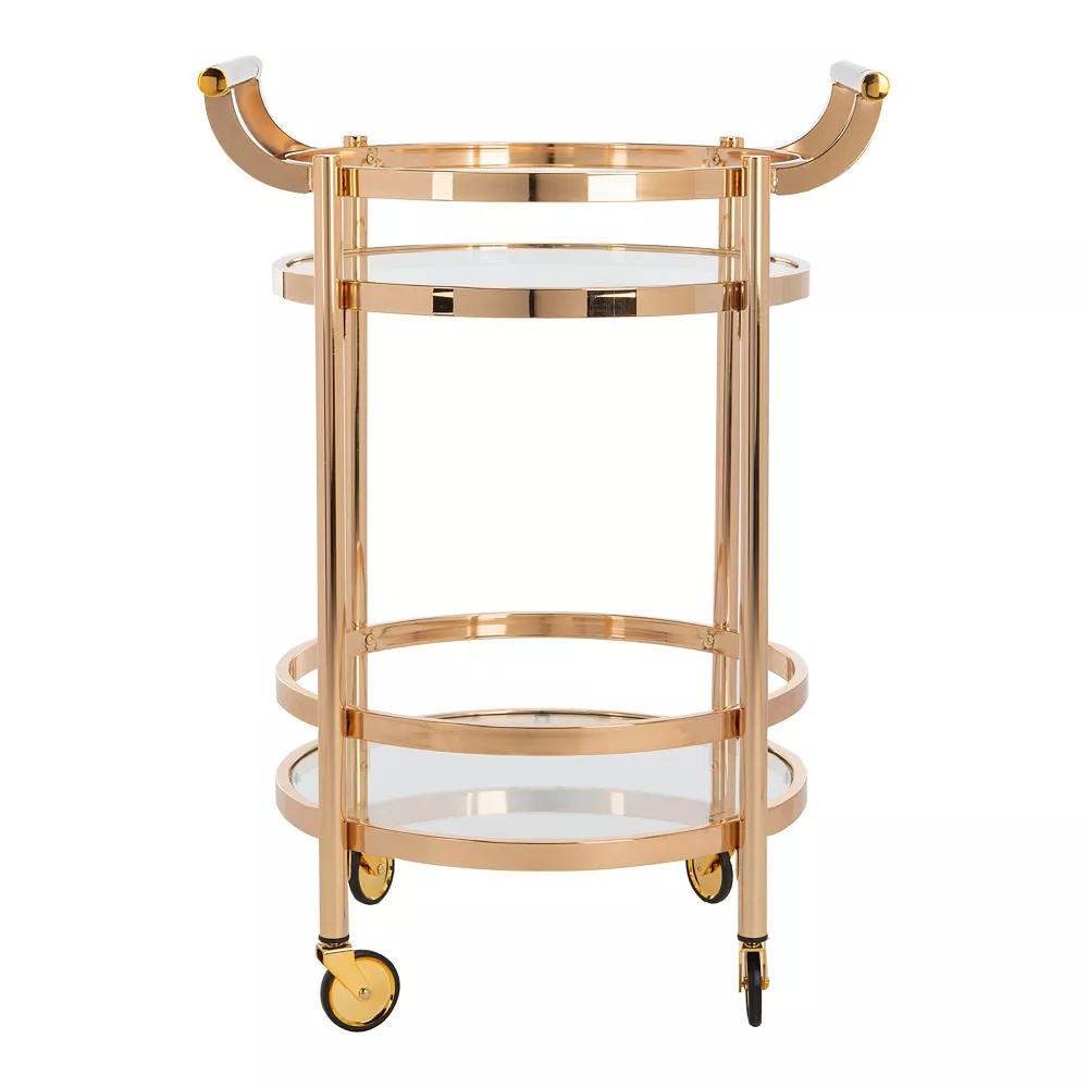 Safavieh Sienna 2-Tier Round Bar Cart 3 Safavieh Sienna 2-Tier Round Bar Cart