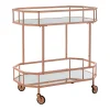 Safavieh Silva 2-Tier Octagon Bar Cart -The Novogratz Shop 3701396 Rose Gold
