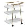 Cosco Stylaire White & Gold 3 Tier Serving Cart -The Novogratz Shop 3782247 White