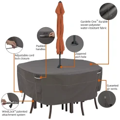 Classic Accessories Ravenna Round Patio Table Set Cover & Umbrella Hole 12 Classic Accessories Ravenna Round Patio Table Set Cover & Umbrella Hole -The Novogratz Shop 3785913 ALT22