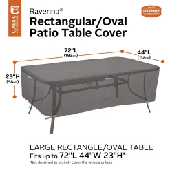Classic Accessories Ravenna Large Rectangular/Oval Patio Table Cover -The Novogratz Shop 3785923 ALT23