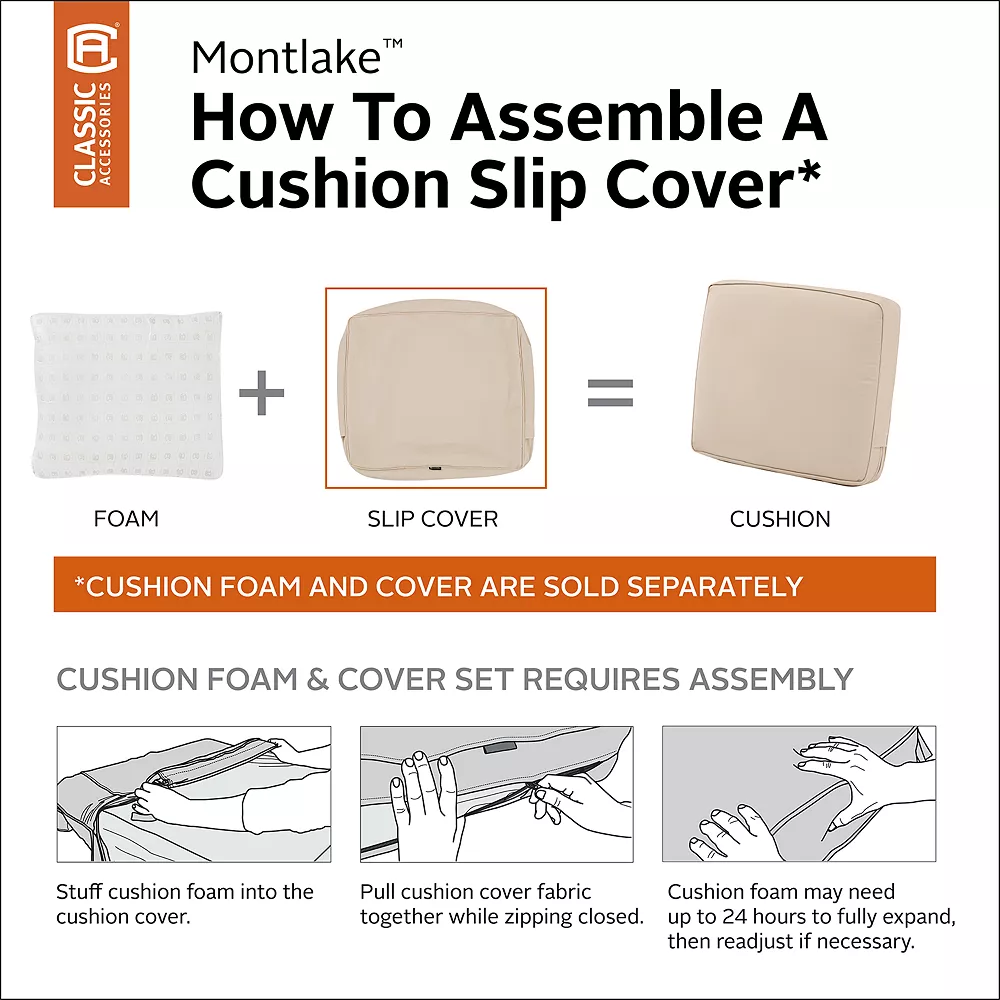 Classic Accessories Montlake FadeSafe Patio Bench/Settee Cushion Slip Cover 8 Classic Accessories Montlake FadeSafe Patio Bench/Settee Cushion Slip Cover - Image 6