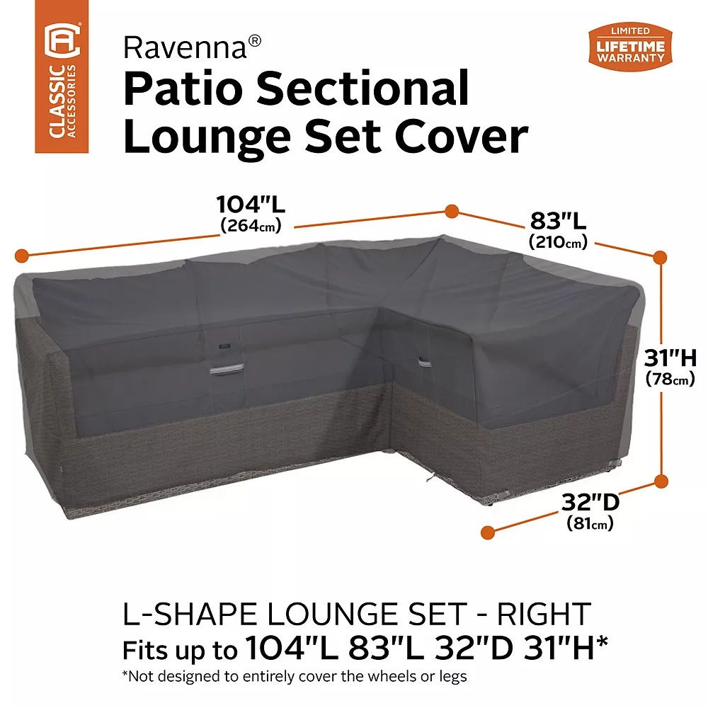 Classic Accessories Ravenna Patio Right Facing L-Shape Sectional Lounge Cover 8 Classic Accessories Ravenna Patio Right Facing L-Shape Sectional Lounge Cover - Image 6