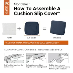 Classic Accessories Montlake FadeSafe Patio Lounge Back Cushion Slip Cover -The Novogratz Shop 3786344 ALT2
