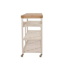 Hillsdale Furniture Kennon White Kitchen Cart W/ Wood Top 10 Hillsdale Furniture Kennon White Kitchen Cart W/ Wood Top -The Novogratz Shop 3863303 ALT2