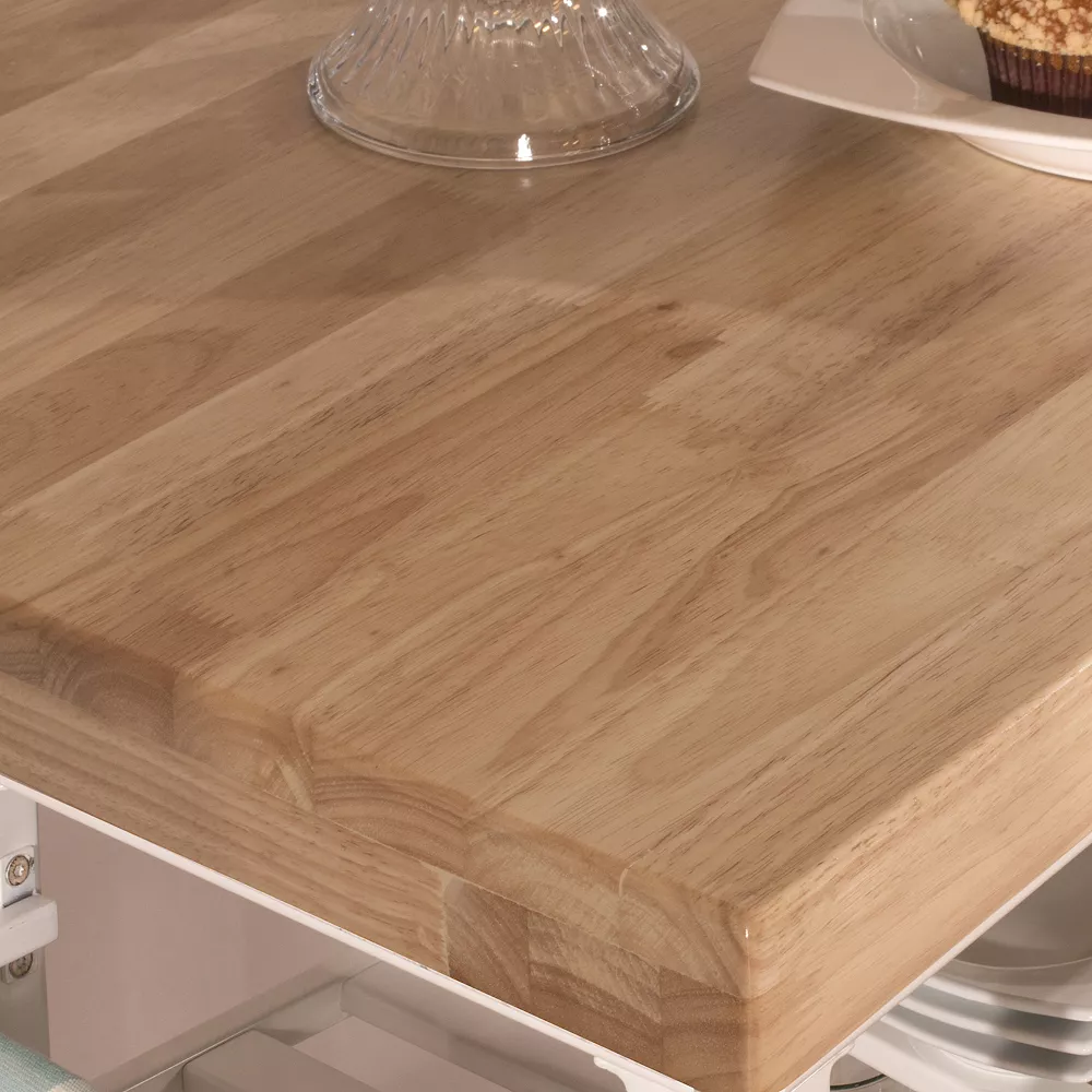 Hillsdale Furniture Kennon White Kitchen Cart W/ Wood Top 7 Hillsdale Furniture Kennon White Kitchen Cart W/ Wood Top - Image 5