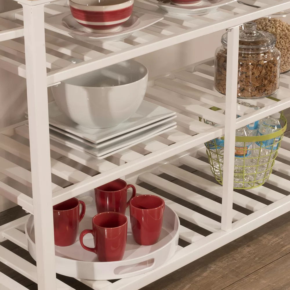 Hillsdale Furniture Kennon White Kitchen Cart W/ Wood Top 8 Hillsdale Furniture Kennon White Kitchen Cart W/ Wood Top - Image 6