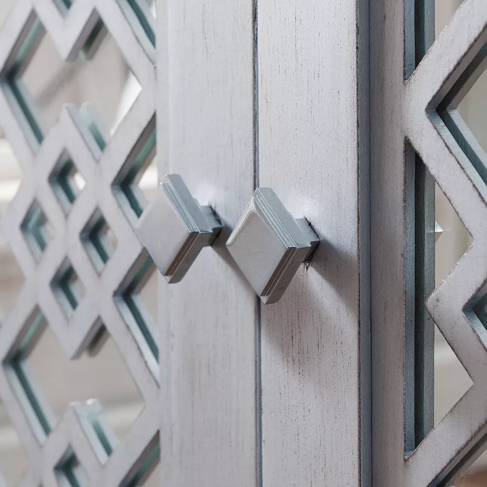 Leick Furniture Mirror Filigree Entryway Storage Cabinet 6 Leick Furniture Mirror Filigree Entryway Storage Cabinet - Image 4