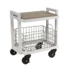 Atlantic 2-Tier Narrow Storage Cart -The Novogratz Shop 3876387 White
