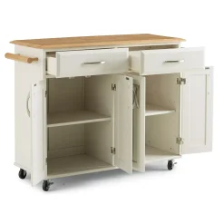 Homestyles Dolly Madison White Kitchen Cart -The Novogratz Shop 3918030 ALT