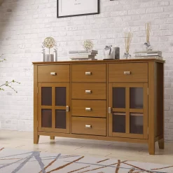 Simpli Home Solid Wood Contemporary Sideboard Buffet Credenza -The Novogratz Shop 3967924 ALT