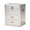 Baxton Studio Serge Lift-Top 2-Drawer Silver Storage Cabinet -The Novogratz Shop 3978151