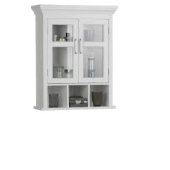 Simpli Home Avington Two-Door Wall Bath Cabinet With Cubbies -The Novogratz Shop 4263941 ALT