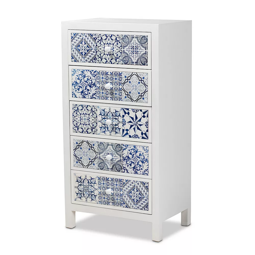 Baxton Studio Alma 5-Drawer Storage Cabinet 3 Baxton Studio Alma 5-Drawer Storage Cabinet