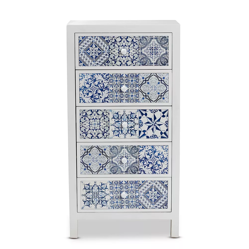 Baxton Studio Alma 5-Drawer Storage Cabinet 8 Baxton Studio Alma 5-Drawer Storage Cabinet - Image 6