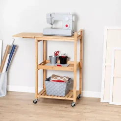 Honey-Can-Do 38-Inch Bamboo Kitchen Cart With Wheels -The Novogratz Shop 4433330 ALT5