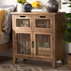 Baxton Studio Clement 2-Drawer Storage Cabinet -The Novogratz Shop 4485447 ALT