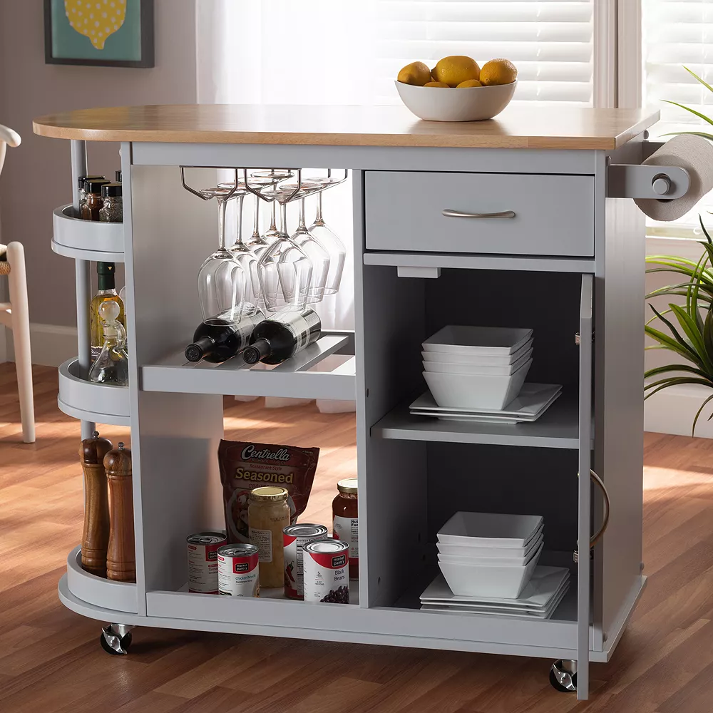 Baxton Studio Donnie Kitchen Bar Cart 6 Baxton Studio Donnie Kitchen Bar Cart - Image 4