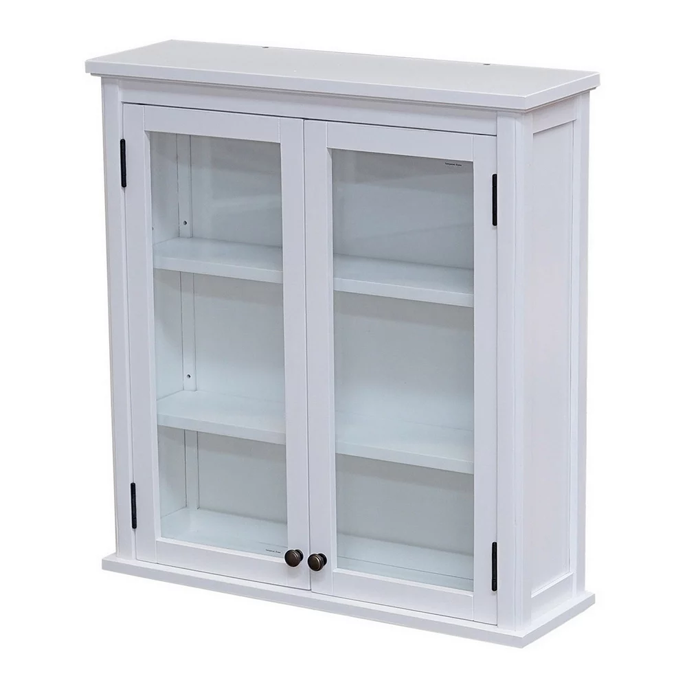 Alaterre Furniture Dorset Bathroom Glass Door Wall Cabinet 3 Alaterre Furniture Dorset Bathroom Glass Door Wall Cabinet