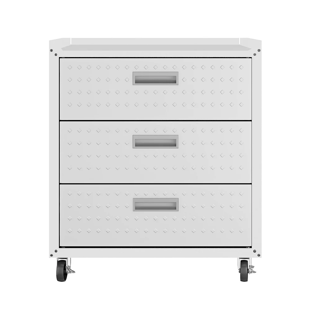 MANHATTAN COMFORT Fortress 31.5" Mobile Garage Chest With Drawers 3 MANHATTAN COMFORT Fortress 31.5" Mobile Garage Chest With Drawers