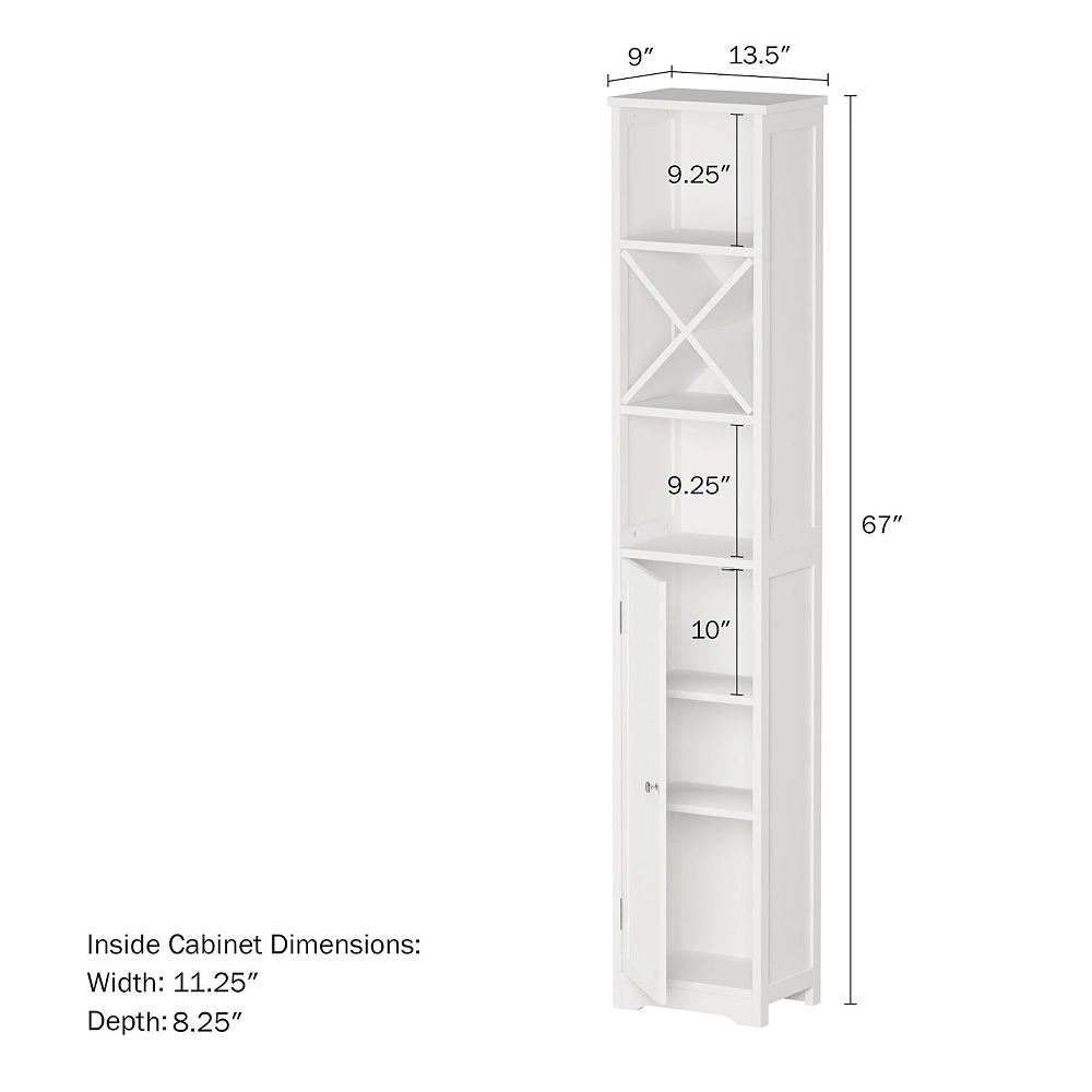 Lavish Home 67-in. Linen Tower Storage Cabinet 7 Lavish Home 67-in. Linen Tower Storage Cabinet - Image 5