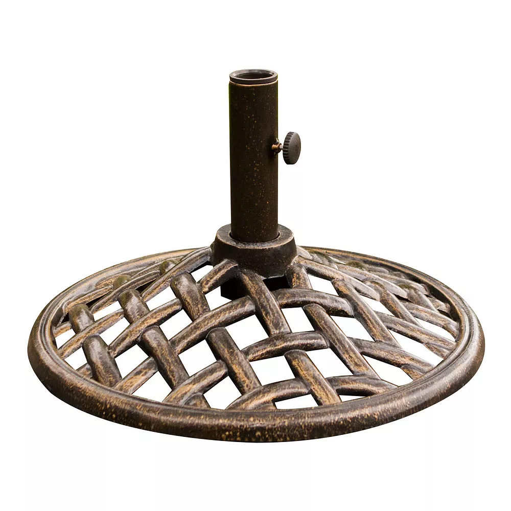 Hanover Accessories Faux Basketweave Umbrella Base 3 Hanover Accessories Faux Basketweave Umbrella Base