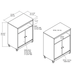 Ameriwood Home Good To Go Landry Microwave Cart -The Novogratz Shop 4639487 ALT99