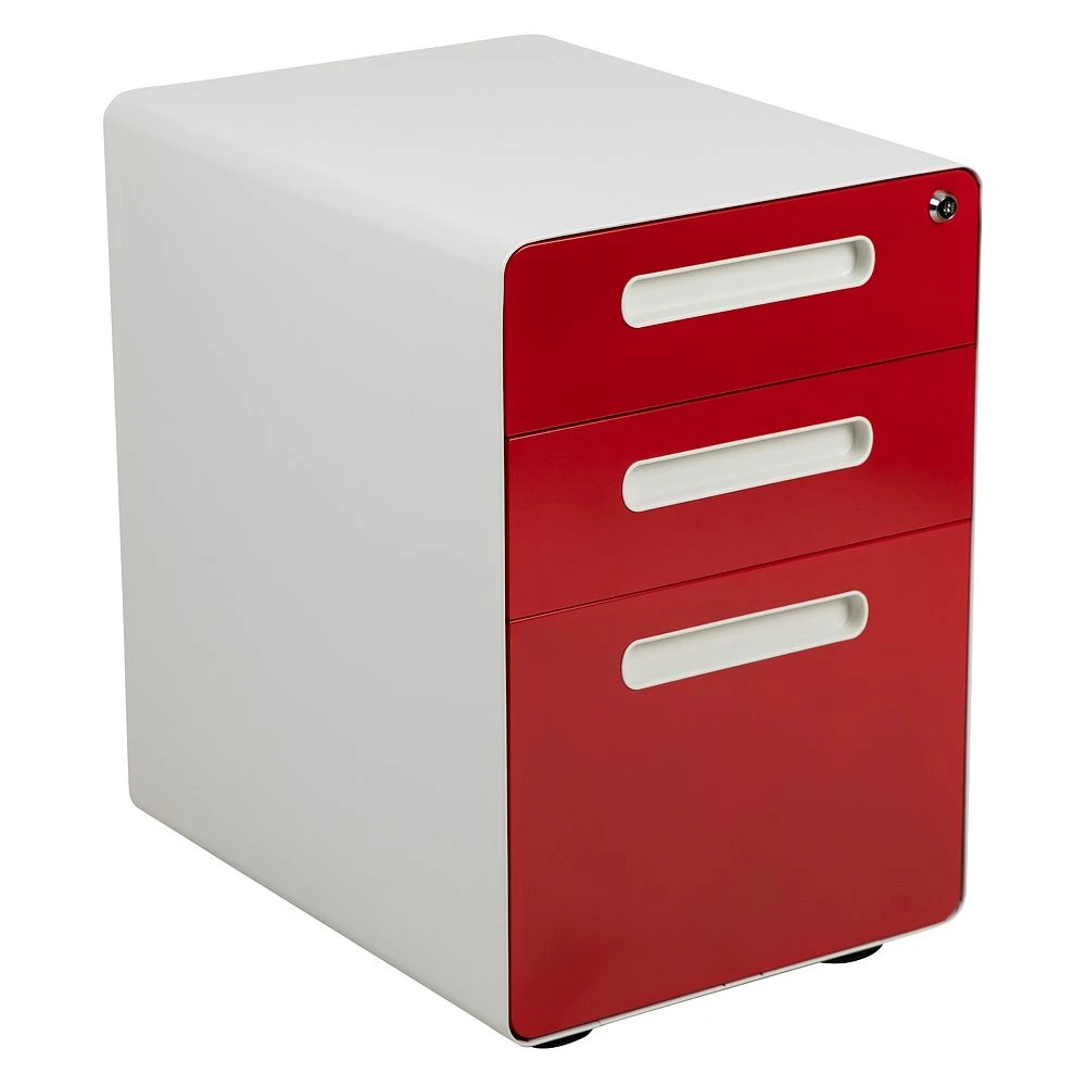 Flash Furniture Two-Tone 3-Drawer Filing Cabinet 2 Flash Furniture Two-Tone 3-Drawer Filing Cabinet