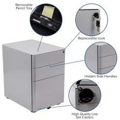 Flash Furniture Modern 3-Drawer Filing Cabinet 12 Flash Furniture Modern 3-Drawer Filing Cabinet -The Novogratz Shop 4805073 ALT5