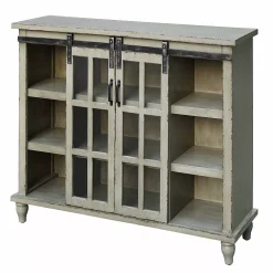 Crestview Collection Peyton Antique Finish Sliding 2-Door Console Table