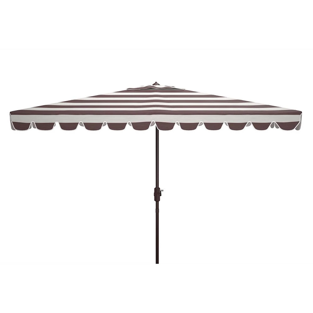 Safavieh Vienna Rectangular Scallop Crank Umbrella 3 Safavieh Vienna Rectangular Scallop Crank Umbrella