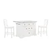 Crosley Julia Stainless Steel-Top Kitchen Island With Stools 3-piece Set