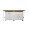 MANHATTAN COMFORT 3-Piece Fortress Mobile Garage Cabinet & Worktable Set -The Novogratz Shop 5067495 White