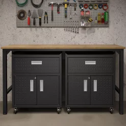 MANHATTAN COMFORT 3-Piece Fortress Mobile Garage Cabinet & Worktable Set 9 MANHATTAN COMFORT 3-Piece Fortress Mobile Garage Cabinet & Worktable Set -The Novogratz Shop 5067496 ALT